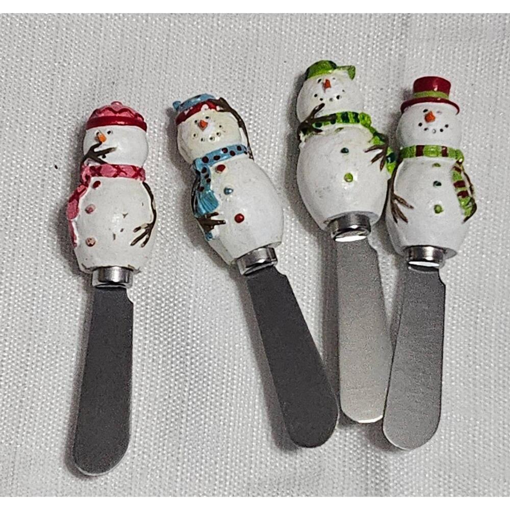Jasco Mainstreet‎ Collection Holiday Spreaders Snowman Handles Festive Kitchen - Picture 10 of 16